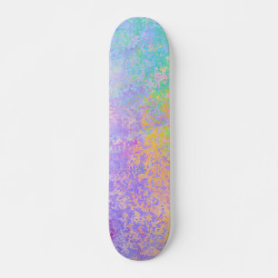 Lavender Sunrise Pastel Neon Alcohol Ink Abstract Skateboard