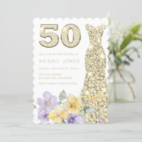 Lavender & Sunshine Gold Gown 50th Birthday Party