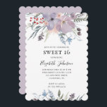 Lavender sweet 16. Purple floral 16th birthday Invitation<br><div class="desc">Purple floral sweet 16 invitation. Contact me,  please,  if you need additional items.</div>