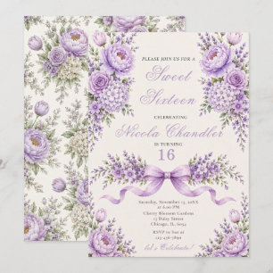 Lavender Sweet Sixteen Invitation