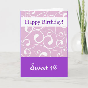 Lavender Swirl, Happy Birthday Sweet 16 Card