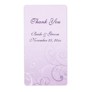Lavender Swirls Wedding Labels