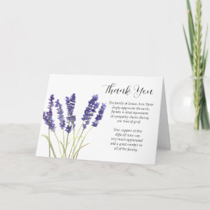 Lavender Sympathy Floral Funeral Thank you  Invitation