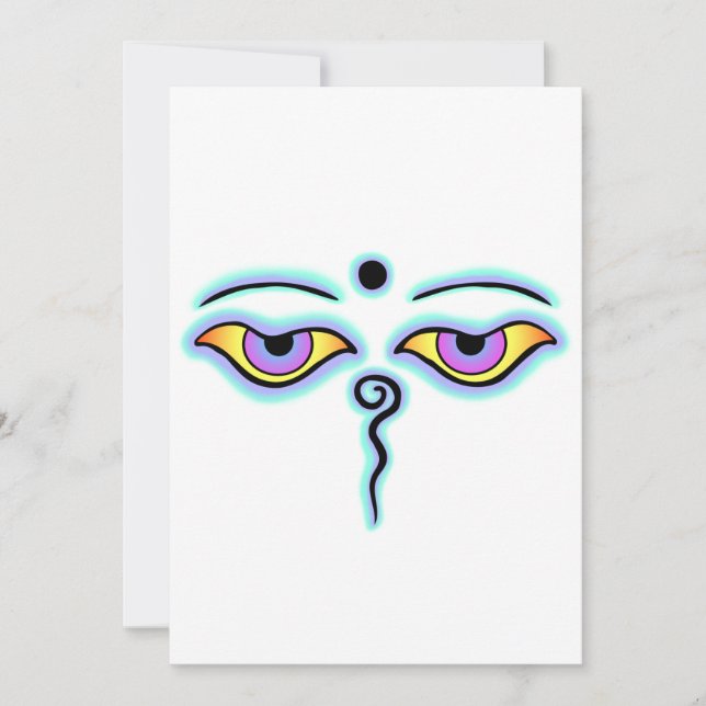 Lavender teal Buddha Eyes.png Invitation (Front)