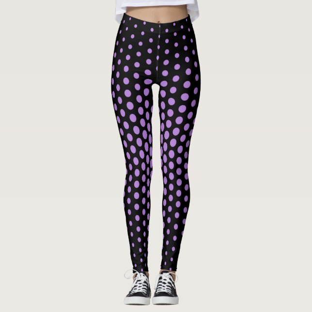 Lavender Techno Dot Pattern Leggings (Front)