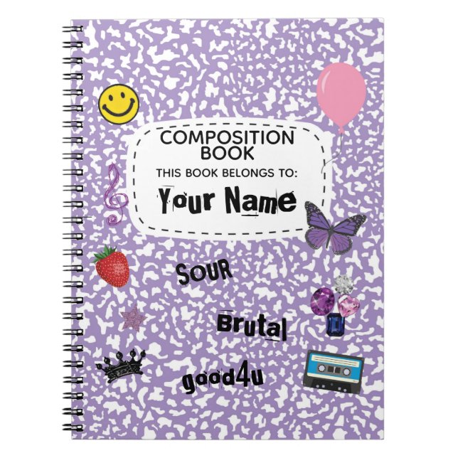 Lavender Teenage Dream Composition Spiral Notebook (Front)