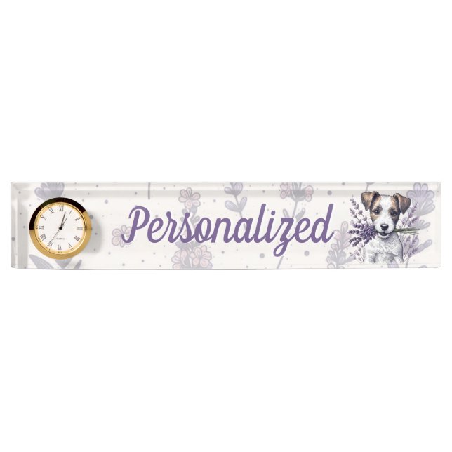 Lavender Terrier Love Nameplate (Front)