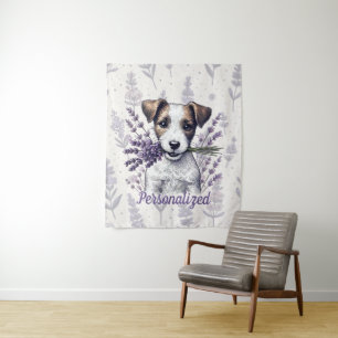 Lavender Terrier Love Tapestry