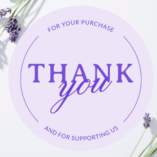 Lavender Thank you Feminine Minimalist Sticker