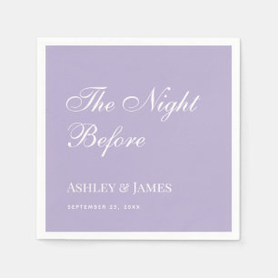 Lavender The Night Before Simple Rehearsal Dinner Napkin