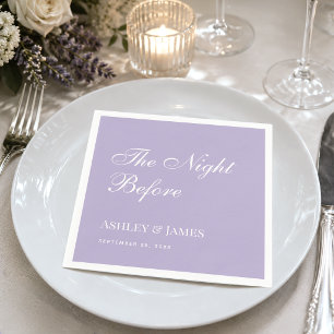 Lavender The Night Before Simple Rehearsal Dinner  Napkin