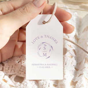 Lavender-themed Favour Tags Monogram Crest
