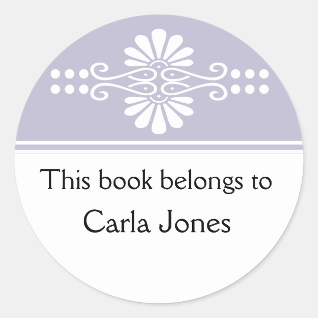 Lavender This Book Belongs To Labels (Front)