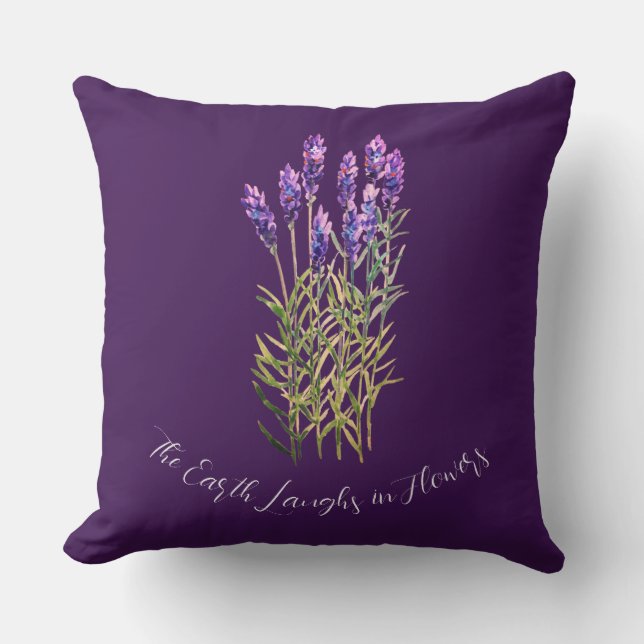 Lavender Throw Pillow (Front)