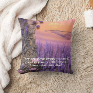 Lavender Throw Pillow Lamentations 3:23