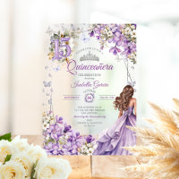 Lavender Tiara Floral Butterflies Quinceañera