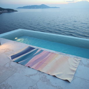 Lavender Tide Fluid Abstract Coastal Beach Towel