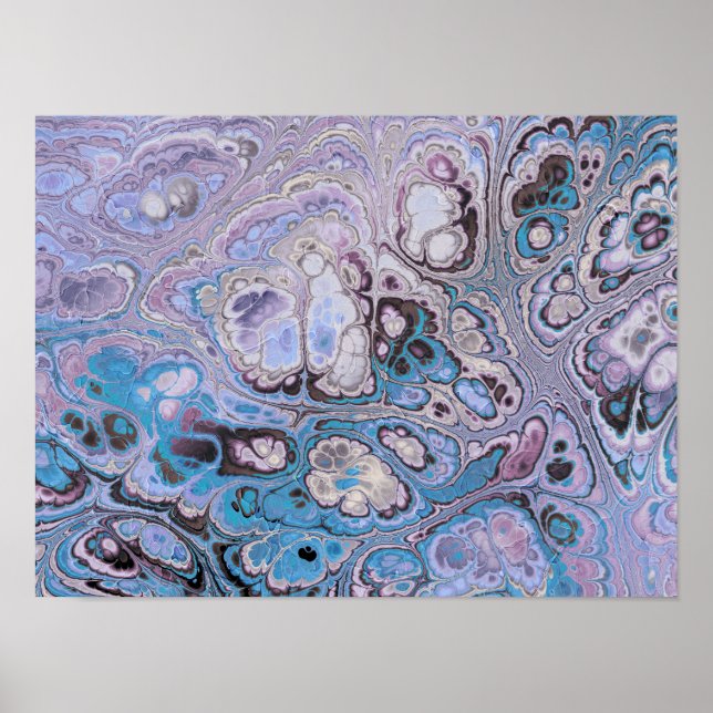 Lavender Tide Marble Abstract Poster (Front)