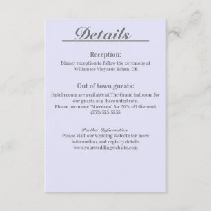 Lavender Timeless Elegance detail enclosure card