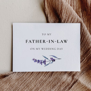 Lavender To My Father in Law Wedding Day Card