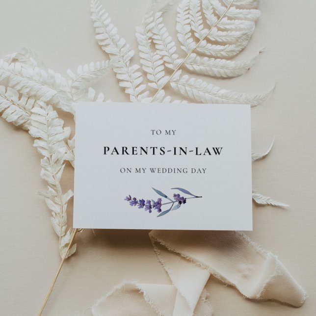 Lavender To My Parents in Law Wedding Day Card (Creator Uploaded)