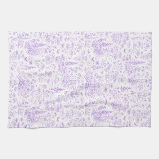 Lavender Toile Tea Towel (Horizontal)