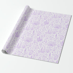 Lavender Toile Wrapping Paper