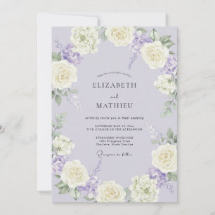 Lavender Tranquil Floral Wedding Invitation