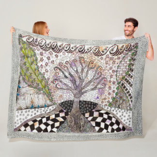 Lavender Tree 2024 Fleece Blanket