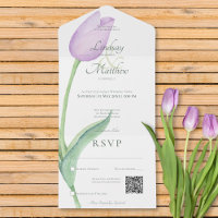 Lavender Tulip Solo Purple Modern QR Code