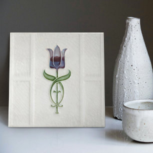 Lavender Tulip Wall Decor Nouveau Art Deco Gibbons Tile