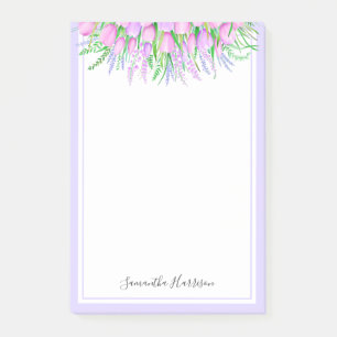 Lavender Tulips Bouquet Spring Vibes Floral Post-it Notes