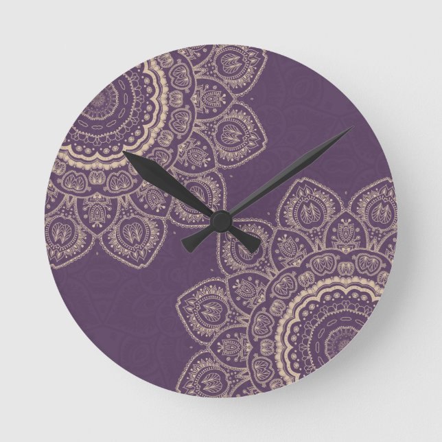 Lavender Tulips Round Clock (Front)