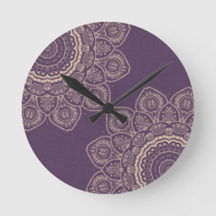 Lavender Tulips Round Clock