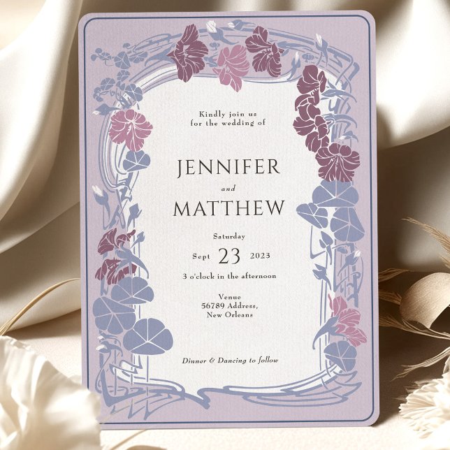 Lavender Twilight Mauve Floral Wedding Invitation (Creator Uploaded)