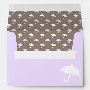 Lavender Umbrella Baby Shower Envelopes