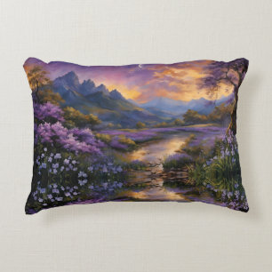 Lavender Valley at Dawn  Decorative Cushion