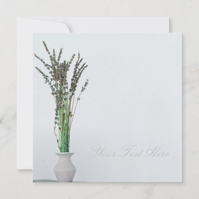 Lavender Vase Minimalism Your Text Flat Card (Front)