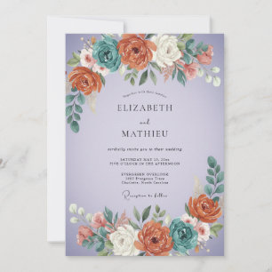 Lavender Vibrant Boho Wedding Invitation