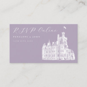 Lavender Vintage Castle RSVP Wedding Website Enclosure Card