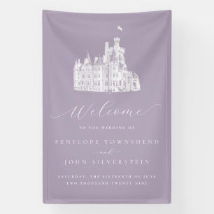 Lavender Vintage Castle Wedding Welcome Banner