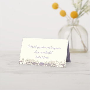 Lavender Vintage Country Floral Seating Place Card