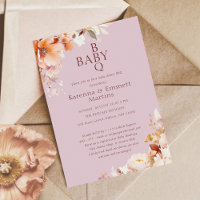 Lavender Vintage Floral Fall BBQ Baby Shower