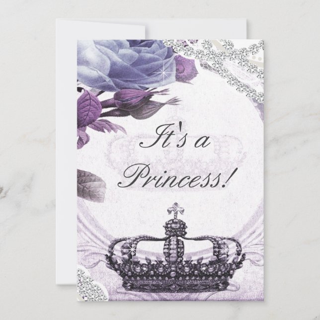 Lavender Vintage Princess Baby Shower Invitation (Front)