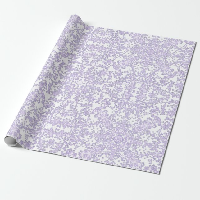Lavender Vintage Wallpaper Abstract Design Wrapping Paper (Unrolled)