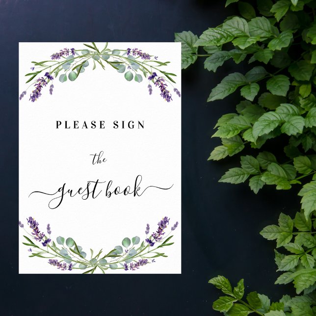 Lavender violet eucalyptus sign guest book (Creator Uploaded)