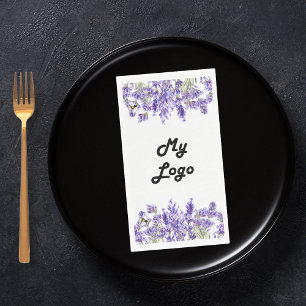 Lavender violet florals business logo napkin