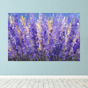Lavender Violet Flower Field Abstract Wall Art