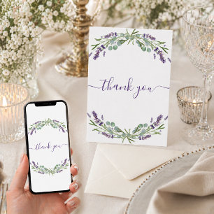 Lavender violet flowers thank you card