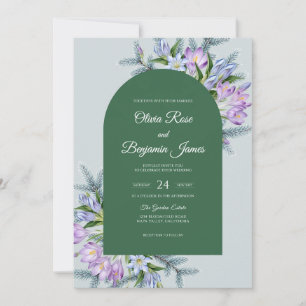 Lavender Violet Forest Eucalyptus Wedding Invitation